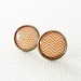 Orange Stud Earrings - Chevron Earring Posts - Orange White Earrings - Zig Zag - Geometric Jewelry