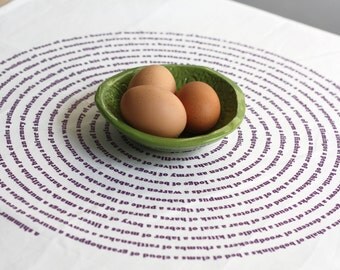 Eggplant Purple Tea Towel - Animal Collective Nouns - organic cotton - eco kitchen - Mothers Day, typography