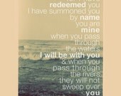Waters, Modern Scripture Art, Vintage Seaside Photograph (8x10)