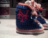 Mets Baseball Team  Sneaker Booties Newborn Infant Baby Soccer Basketball