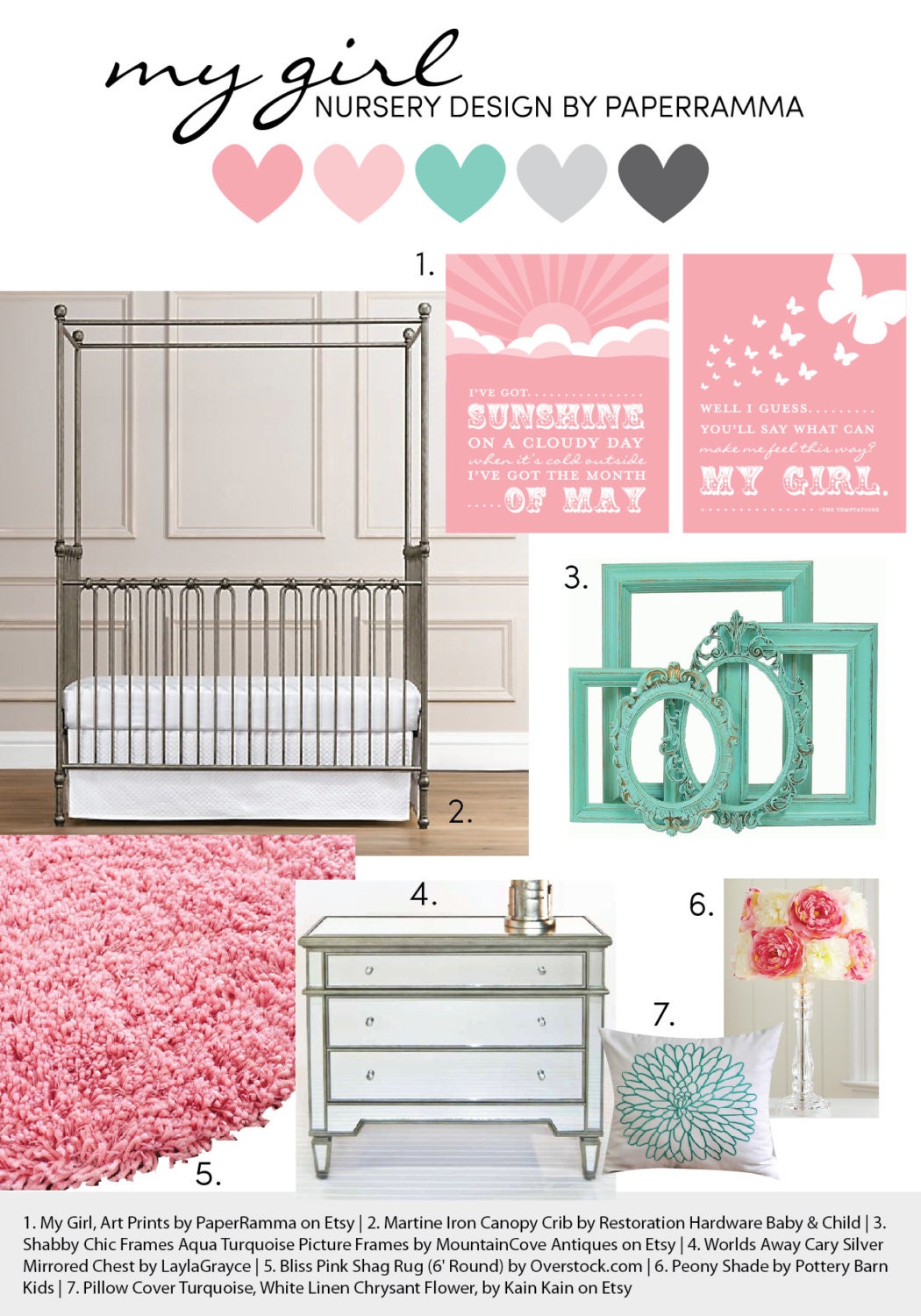 My Girl Art Print Set - 8x10 - Archival Giclee Art Prints for Nursery / Child's Room - Custom Match colors to your room