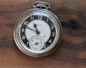 Vintage defiance Pocket watch silver black and white toned  second hand vestiesteam , homespunsociety , thebestvintage