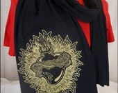 Golden Sacred Heart Sheer Jersey Scarf