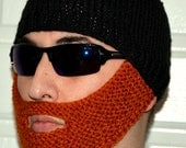 Beard Hat, Knitted Beard Beanie, Adult Size, All Colors, Bearded Beanie, Bearded Hat, Bearded Cap