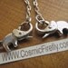 Tiny Silver Elephant Necklace & Elephant Bracelet Set Of 2 Silver Tone Fashion Jewelry Clasp Trunk Up For Good Luck By Cosmic Firefly New