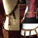 Steampunk Belt Bandolier w/ pocket pouch, Brass, brown leather, Great Firefly Browncoat Ren Faire Festival