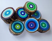 7 Tree Rings Modern Rustic Wall Hanging  Eco Friendly Unique Dimensional Art Customize Choose your colors