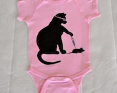 Cat Scientist - Mouse Injection - Onesie, Pink - 6mo, 12mo sizes
