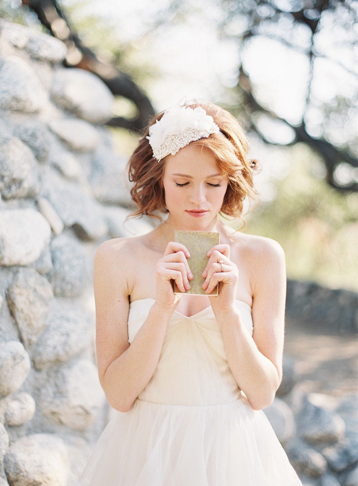 Bridal Headpiece, Hat, Pearls, Silk Flower, Floral - Style 204