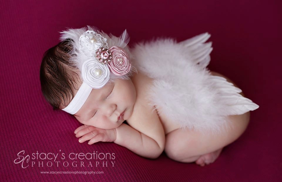 Baby Angel wings, you choose color either white or pink angel wings. Ready to ship. Great newborn photography prop