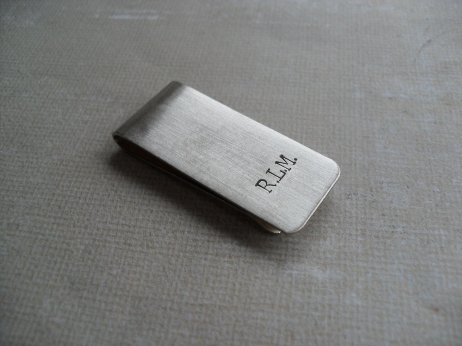 Men's Money Clip Custom Initials Skinny Moneyclip