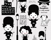 Charlie Chaplin - Digital Clip Art set  Code D13 002