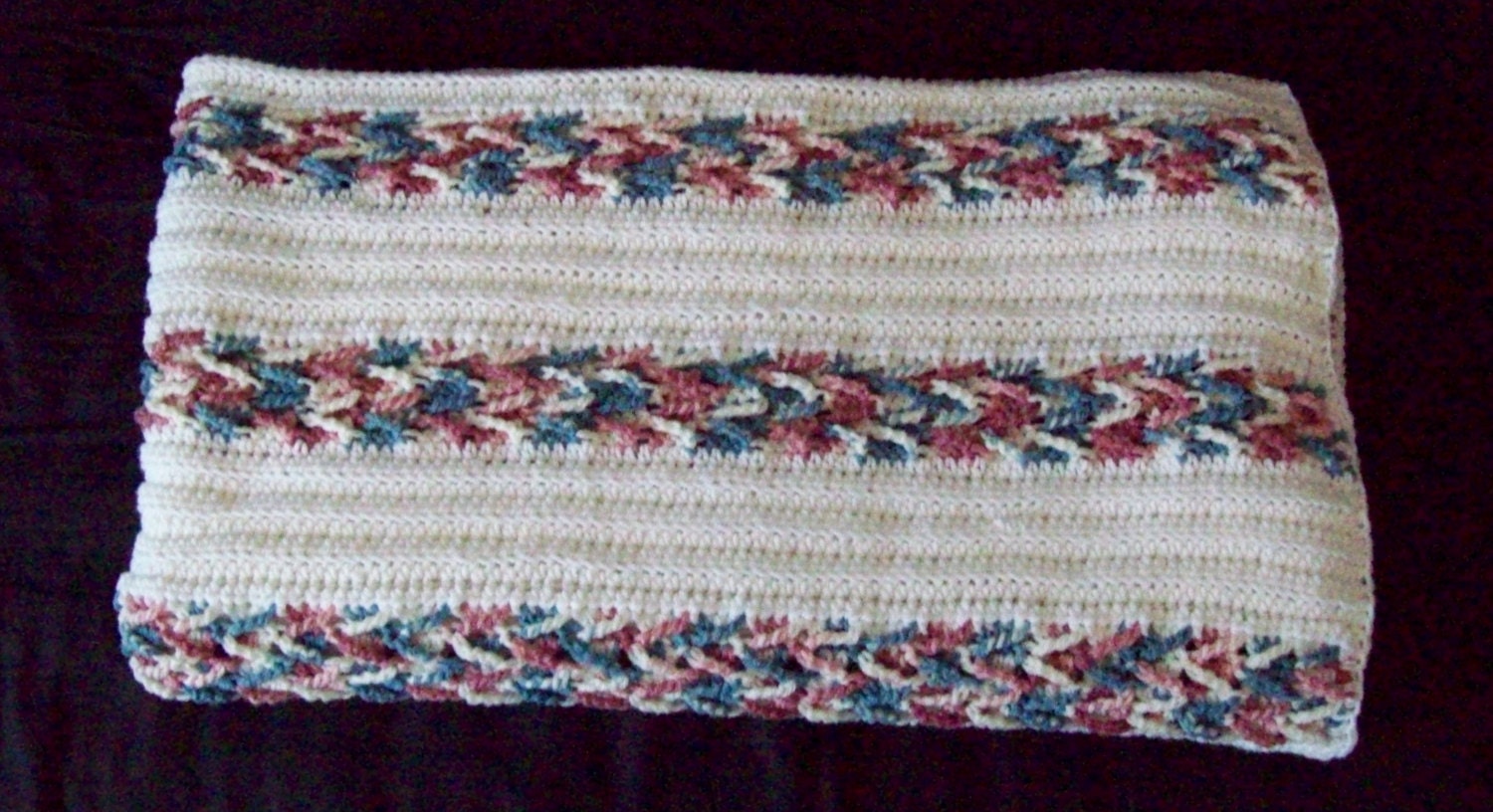 Herringbone Afghan Large Bedspread