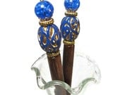 Hairsticks, Hair Chopsticks, Blue Hair Jewelry