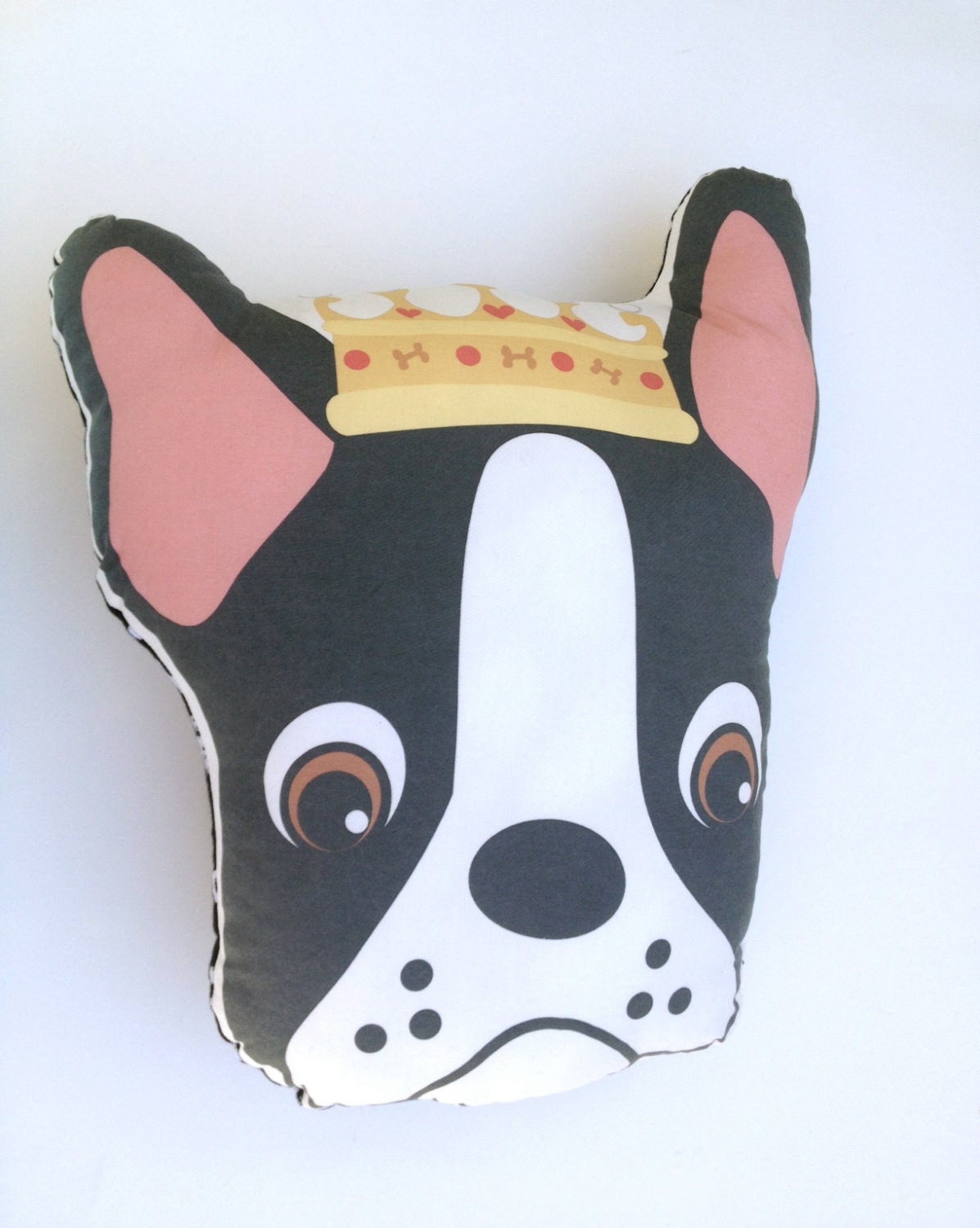 The Queen Boston Terrier Pillow Head