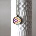 Embroidered multi coloured squares necklace - purple, orange & green