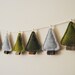 Earth Day - Renewable Wool Tree Garland - Primitive Pine Home Decor - Cabin Art