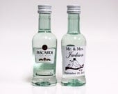 25 Custom Bacardi Rum Mini Bottle Labels Wedding Favors Thank You Bride Groom Bachelorette Bachelor Party Bridesmaids Groomsmen Gifts