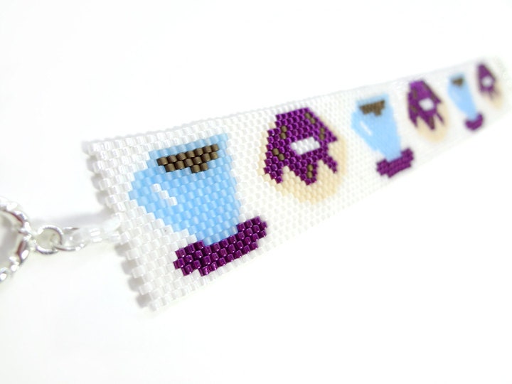 Coffee and Donuts Beadwoven Bracelet