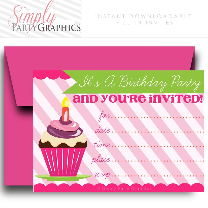 Fill In Birthday Invitation Instant Download