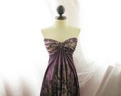 Summer Lavender Indie Purple Persian Paisley Gothic Sweetheart Bohemian Ancient Gypsy Grecian Greek Goddess Romantic Dipped Pixie Hem Dress