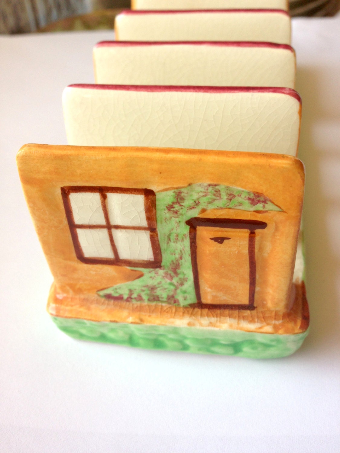 Westminster Butter & Toast Rack - Made in England - letter sorter - paper organizer - house cottage - staffordshire pottery ceramic