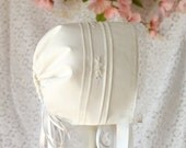 Hand-embroidered Heirloom Baby Bonnet