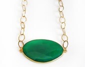 EMERALD bezel necklace