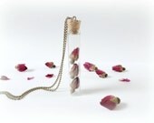 Rosebuds bottle necklace Original Valentine gift curiosity vial pink green real dried flower Botanical Specimen glass Nature lover woodland