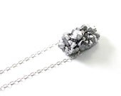Silver necklace: amethyst druzy necklace titanium necklace drusy pendant, luxury jewelry sparkly gray