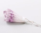 Amethyst necklace: druzy necklace long sterling silver drusy jewelry