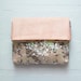MERMAID Sequin and PEACH Leather Clutch. Metallic Clutch. Leather Envelope Clutch. Peach Leather Clutch