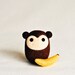 Morton the Monkey with Banana - Needle Felted Wooly Animal Set - Woodland Nature Waldorf Decor Gift Cute Adorable Felt All Natural Wool