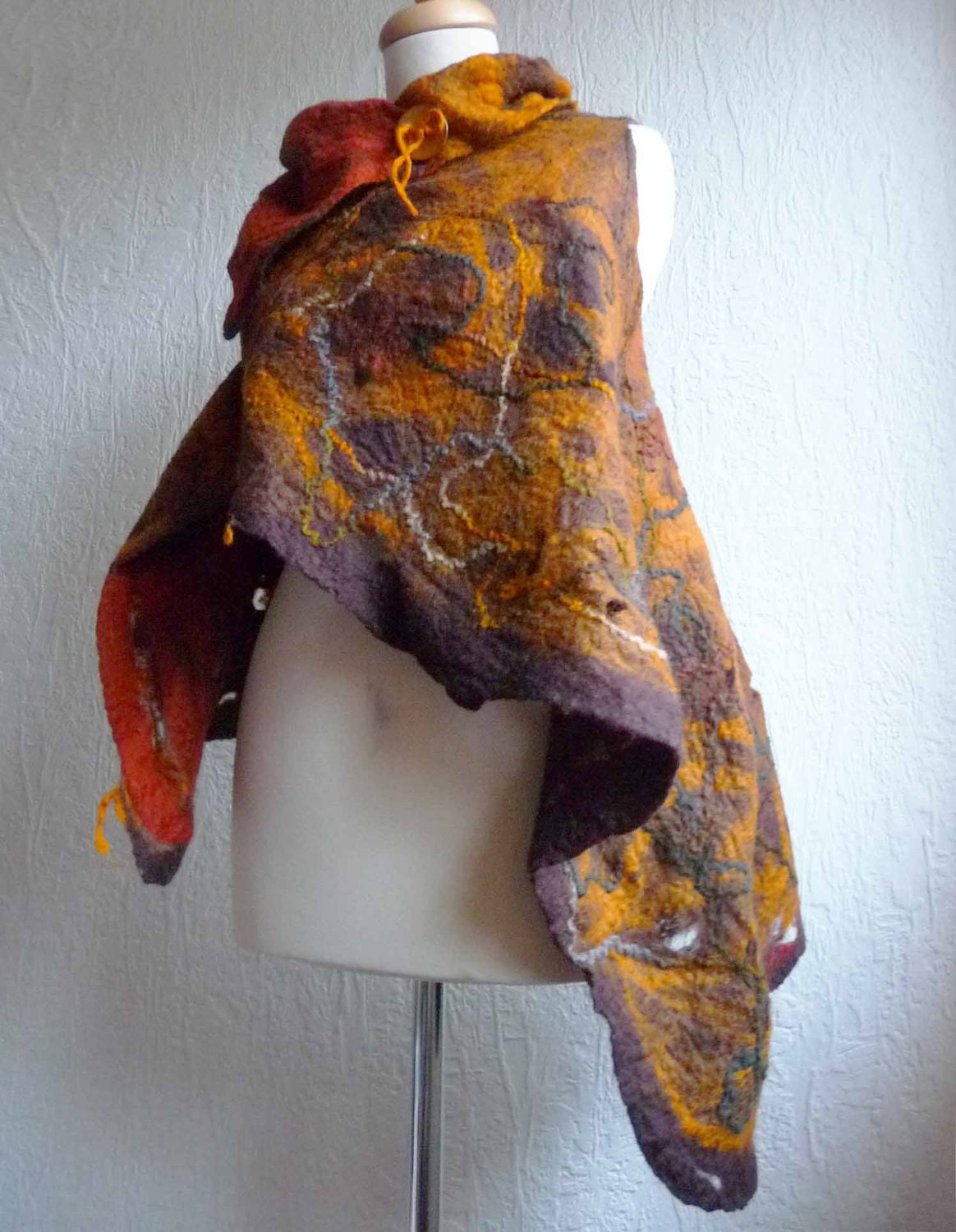 handmade felted wool tunic, vest top, bodywarmer, felt,  handcrafted, lagenlook, merino wool,