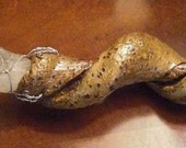 Quartz crystal and natural twisted wood wand