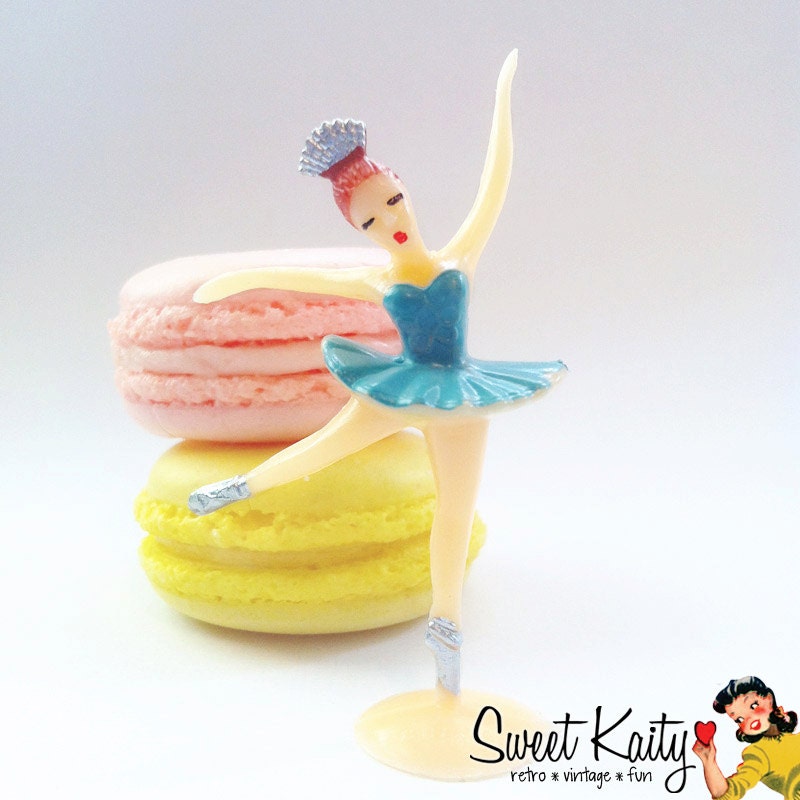 12 Blue Ballerina Cupcake Toppers - Sweet Ballerina Cake Toppers - Party Supplies Il_570xn