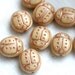 Beige Ladybug Czech beads, ladybird, large - 13x11mm - 6Pc - 0655