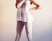Dark flower - hand printed woman shirt / murMur