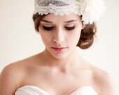 Dotted Bridal Cap Juliet Cap Bridal Veil Heapiece Point d Esprit Bridal Cap Swiss Dot Bridal Cap 1920s Art Deco - Claire MADE TO ORDER