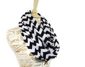 Infinity Scarf Chevron Black and White Circle Jersey Wide