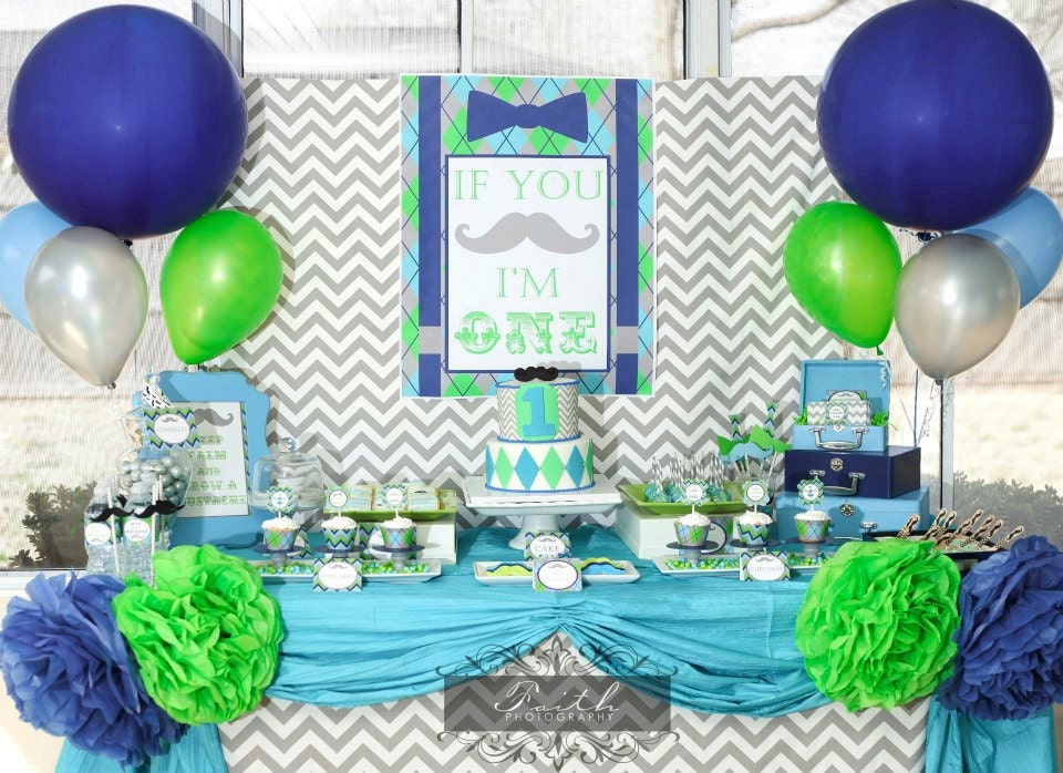 Little Man Mustache Bash - Mustache Birthday Party - PRINTABLE Personalized Party Package - With Photo Invitation Il_170x135