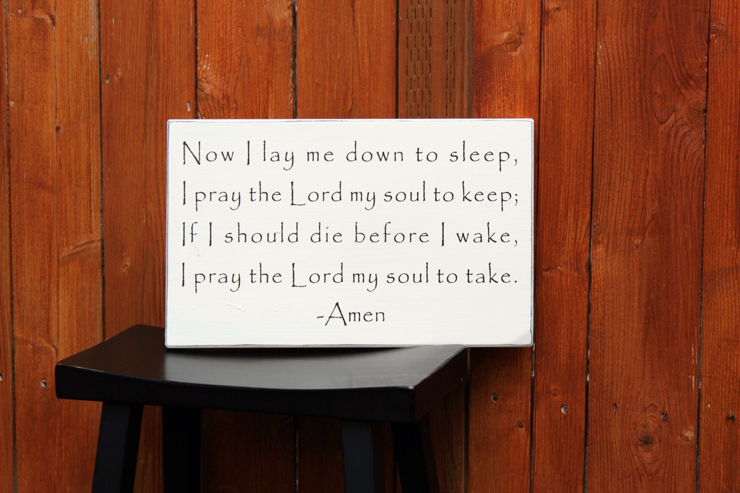Child's Prayer Sign/Wall Hanging-Now I Lay Me Down To Sleep Quote