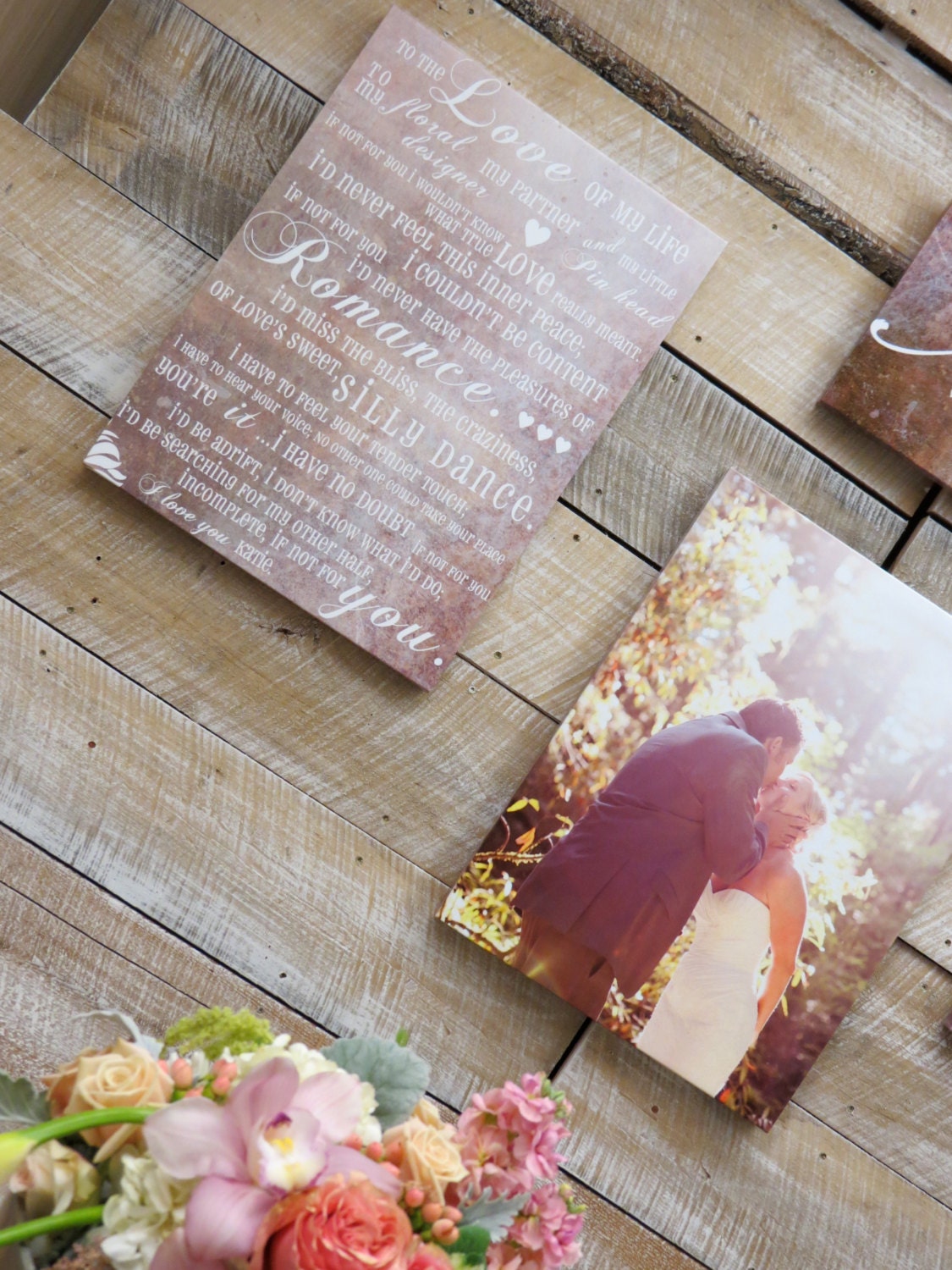 Customized Wedding Vows on Canvas Backdrop