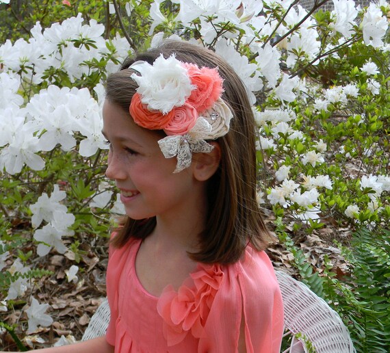 Hair Bow Flower girl headband Baby Hair Bow by PoshPrincessBows1