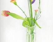 Flowers in Vase watercolour painting original