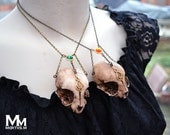 Queen of Sheba kitten cat skull necklace pendant with Swarovski crystal Mortiis.M