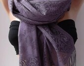 Lace scarf - Elegant scarf - Classy scarf - Violet----Mothers day gift