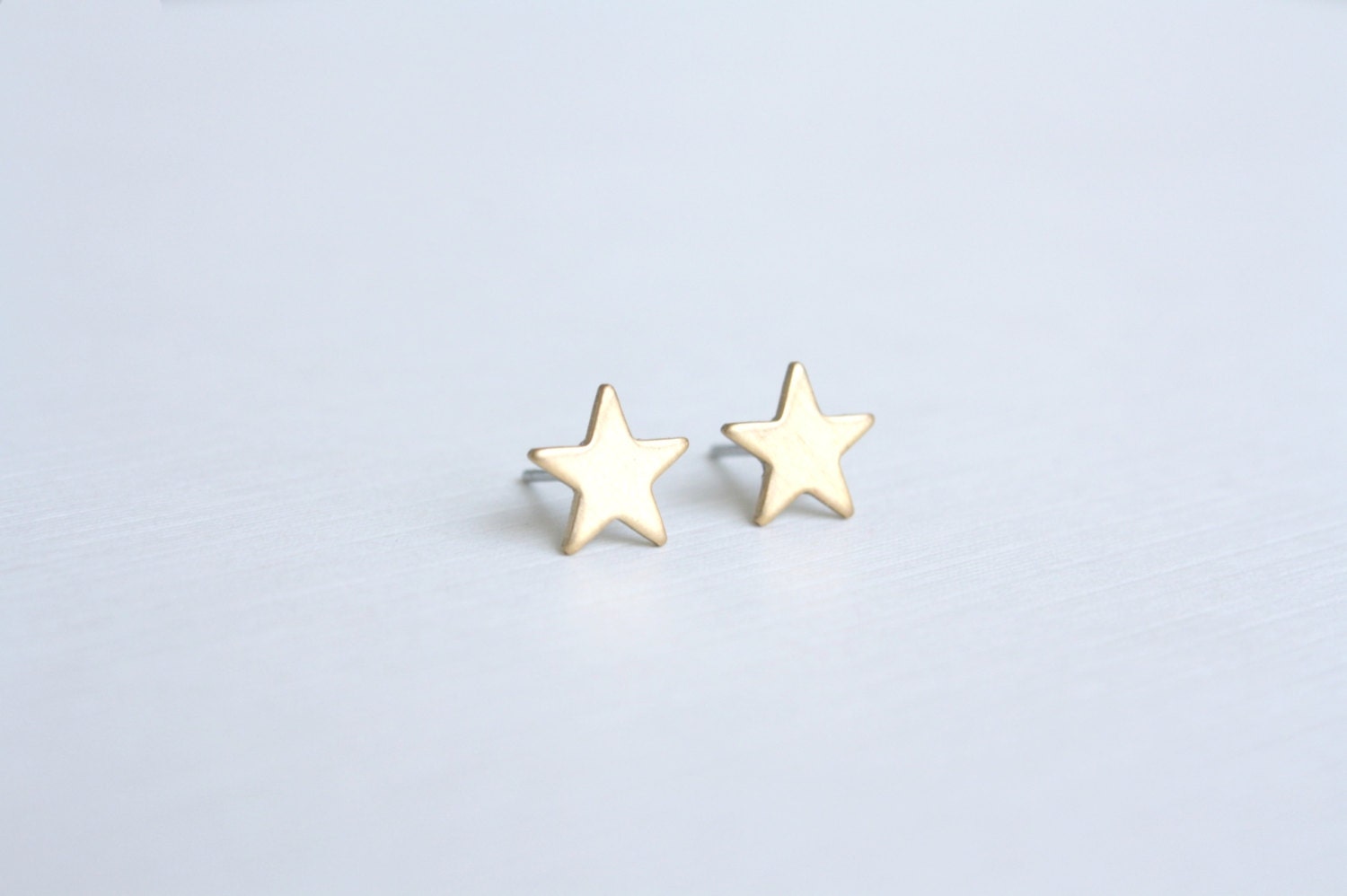 Tiny Brass Stud Star Earrings