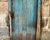 Armenia. Farm. Rustic Door. 5x7" Photograph. Blue. Sky. Turquoise. Countryside. Travel Photography. Other Sizes Available.