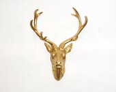 White Faux Taxidermy - Faux Deer Head - Faux Taxidermy - The Eloise in Gold - Gold Resin Deer Head- Gold Deer Antlers Mounted